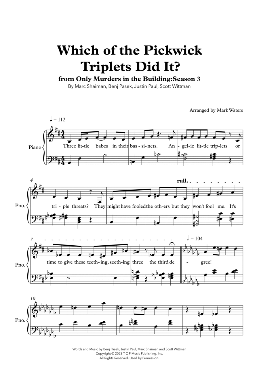 Which Of The Pickwick Triplets Did It? Voice scores gallery preview page 1