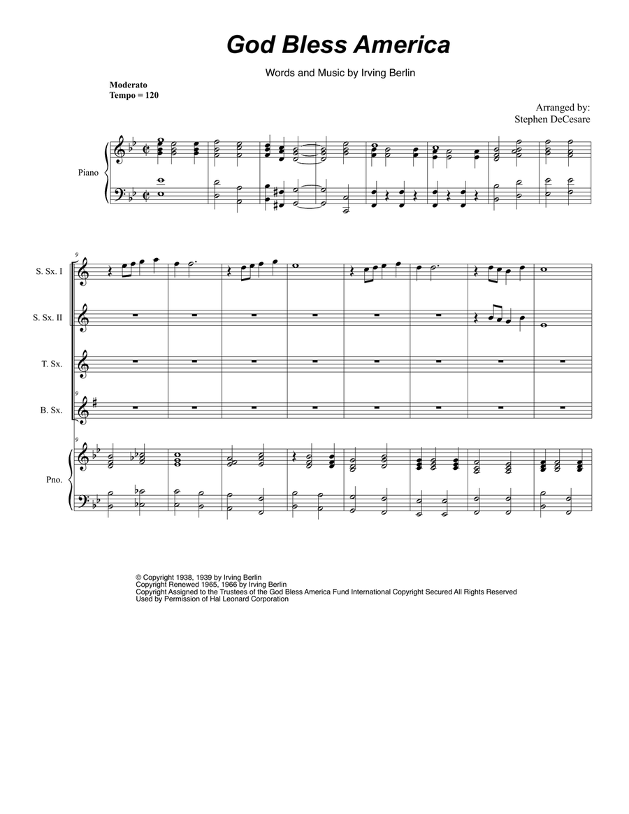 God Bless America God Bless America Woodwind Quintet scores gallery preview page 1