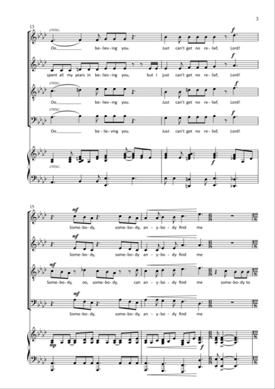 Somebody To Love 4-Part scores gallery preview page 3