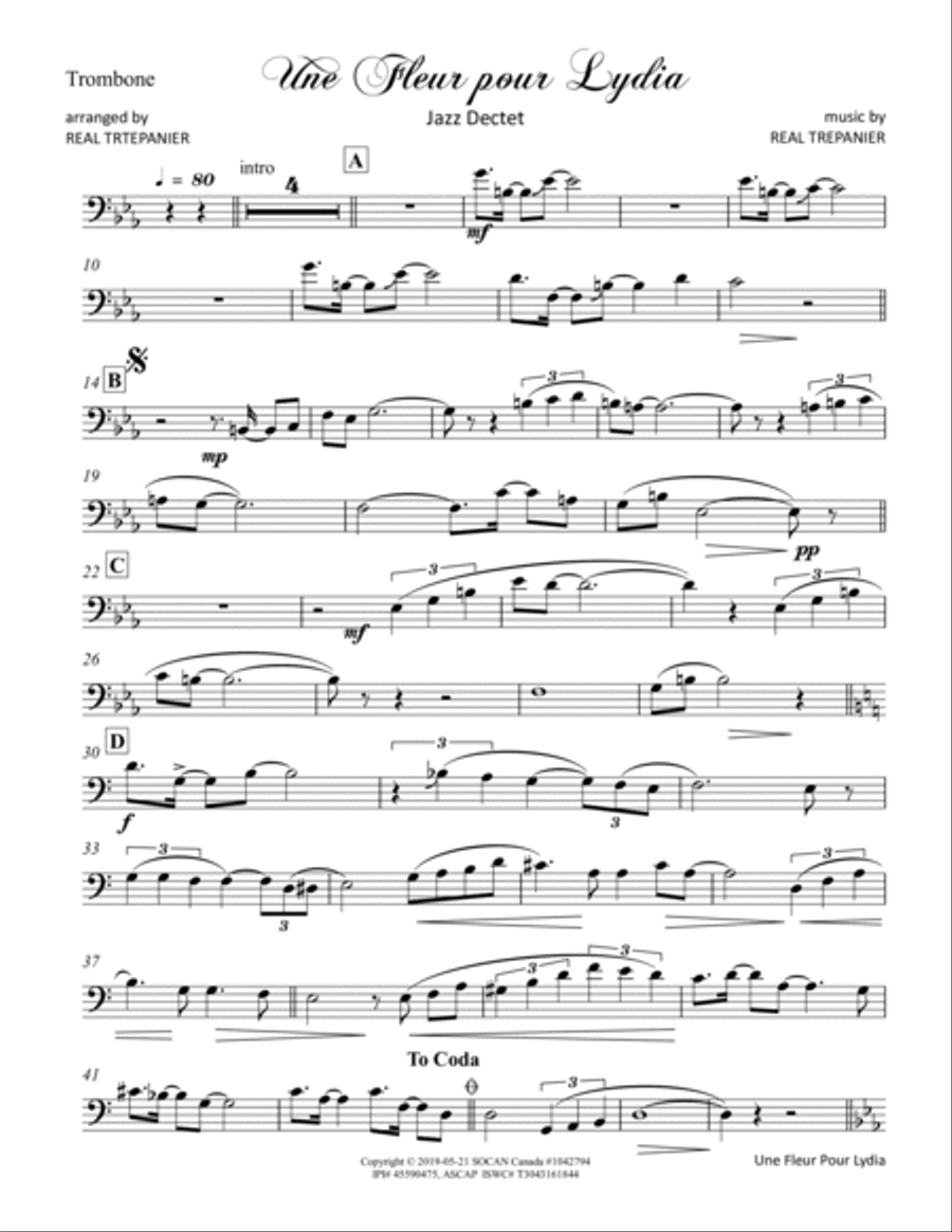 Une Fleur Pour Lydia Une Fleur Pour Lydia Jazz Ensemble scores gallery preview page 6