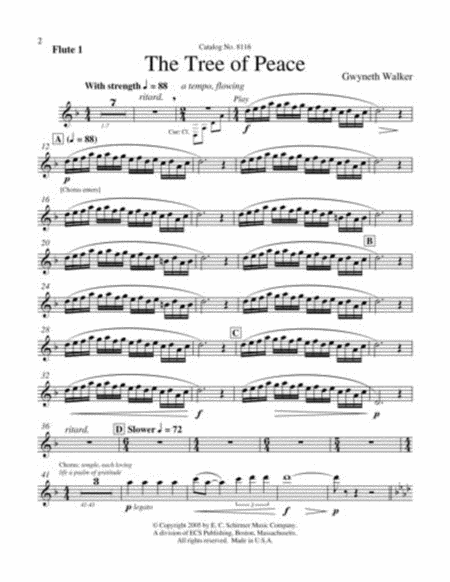 The Tree of Peace (Downloadable SSAA Orchestral Parts)