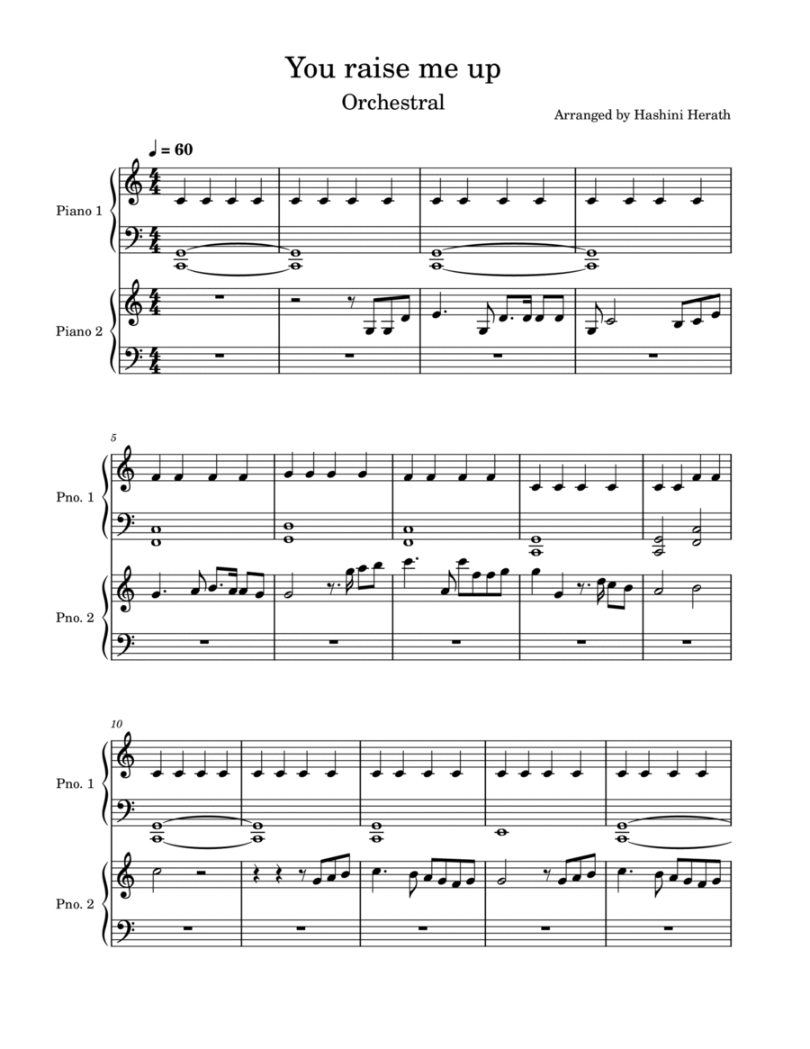 You Raise Me Up You Raise Me Up Easy Piano scores gallery preview page 1