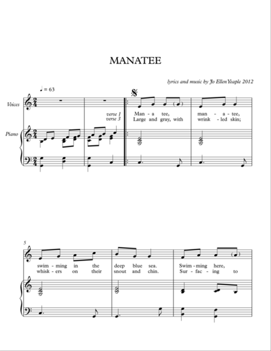 Manatee Voice scores gallery preview page 1