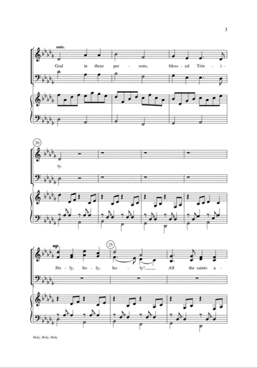 Holy, Holy, Holy 4-Part scores gallery preview page 3