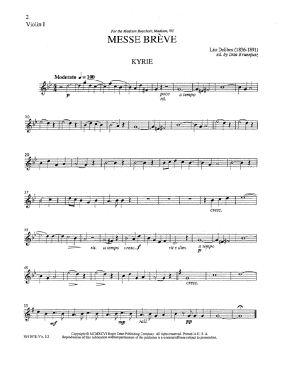 Messe Brève - String Parts String Orchestra scores gallery preview page 3