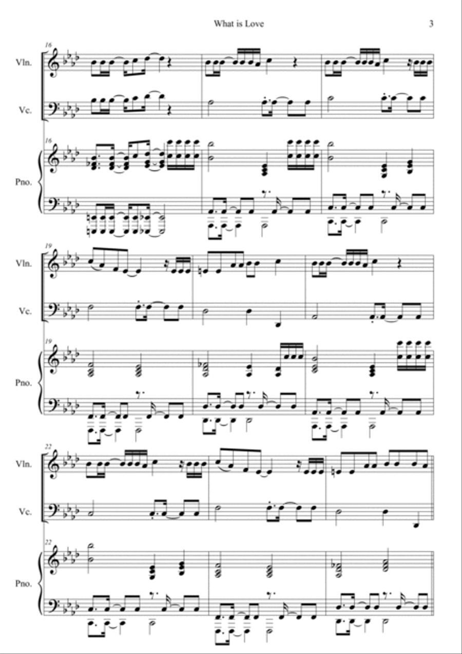 What Is Love? Piano Trio scores gallery preview page 3