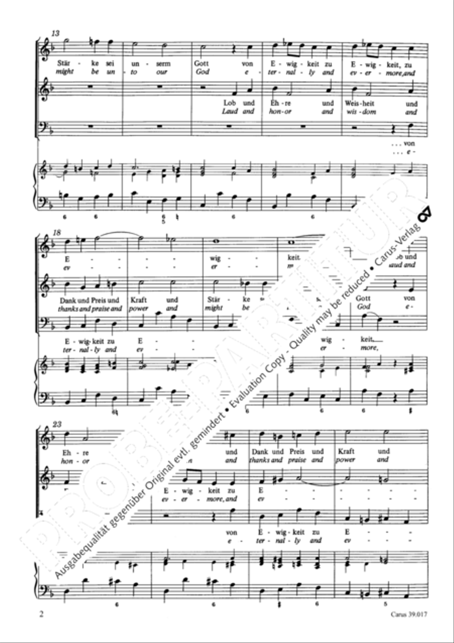 Amen. Laud and honor and wisdom and thanks (Amen. Lob und Ehre und Weisheit und Dank) SA scores gallery preview page 3