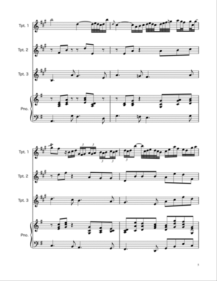 Arioso BWV 156 - Trumpet Trio w/Piano Trumpet Trio scores gallery preview page 5
