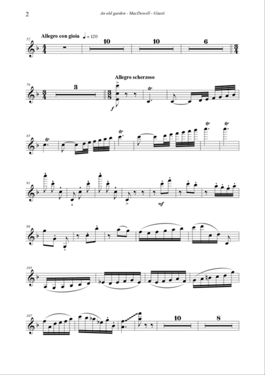 An old garde - Violin part Divisi scores gallery preview page 2