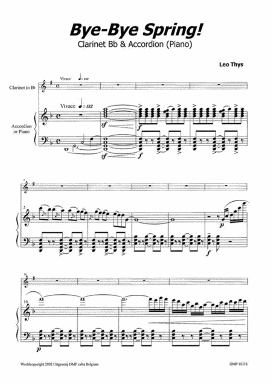 Bye-Bye Spring Clarinet scores gallery preview page 2
