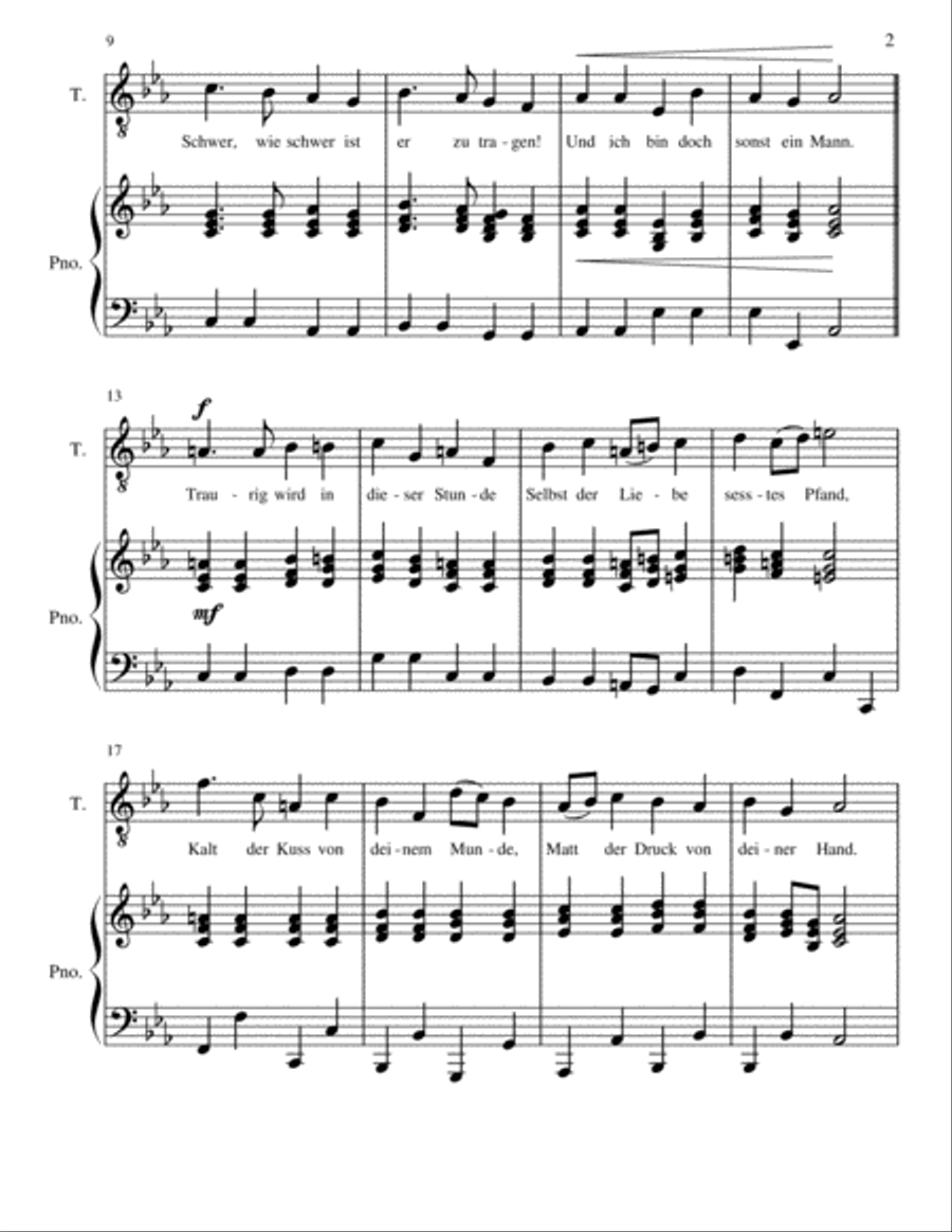 Der Abschied (The Farewell) Tenor Voice scores gallery preview page 2