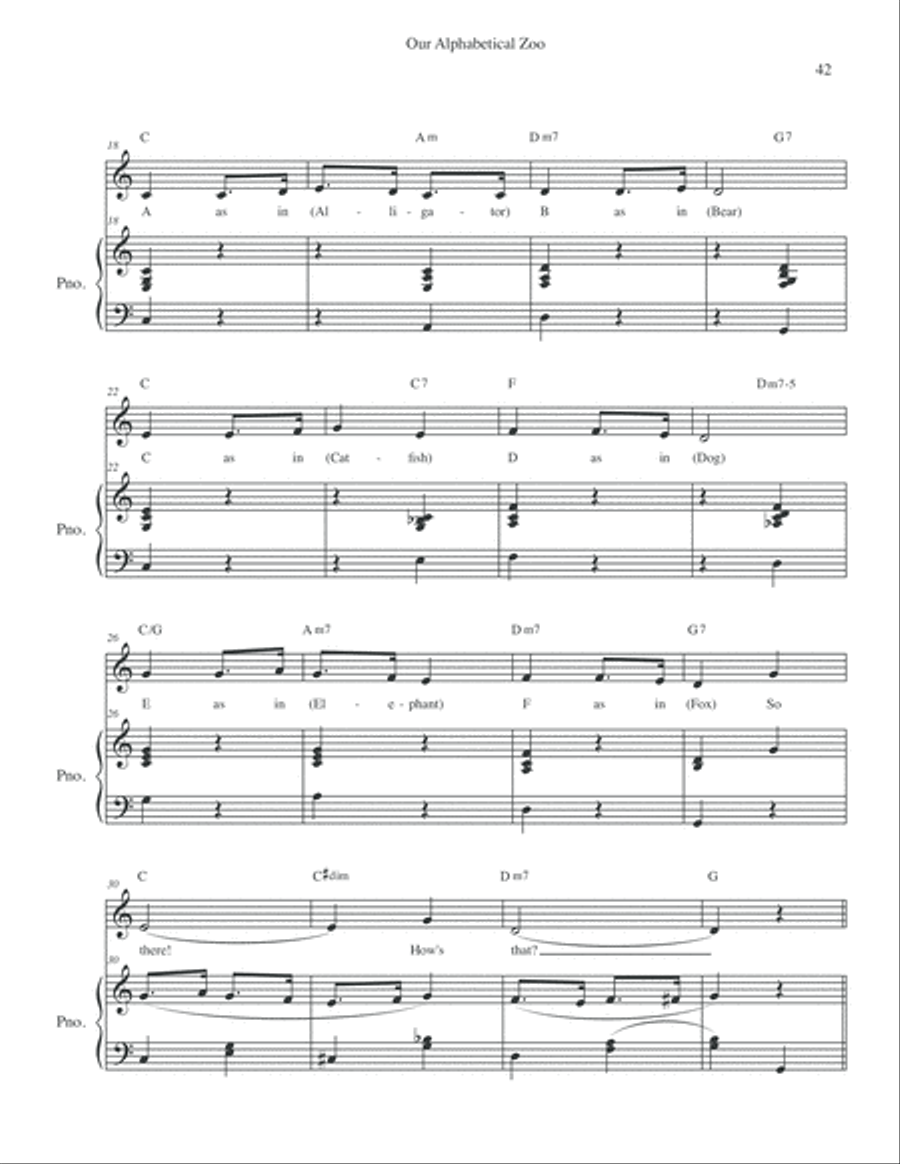 Our Alphabetical Zoo Our Alphabetical Zoo Voice scores gallery preview page 2