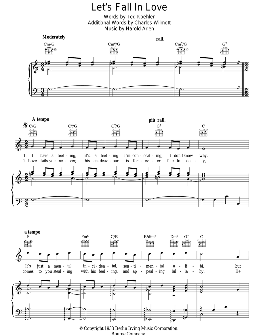 Let's Fall In Love Let's Fall In Love Guitar scores gallery preview page 1