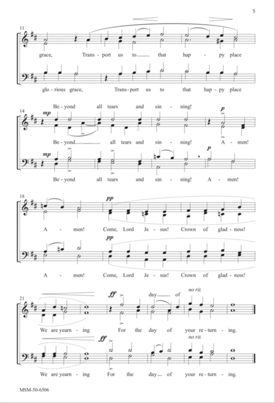 Five Choral Stanzas, Set 1 4-Part scores gallery preview page 5