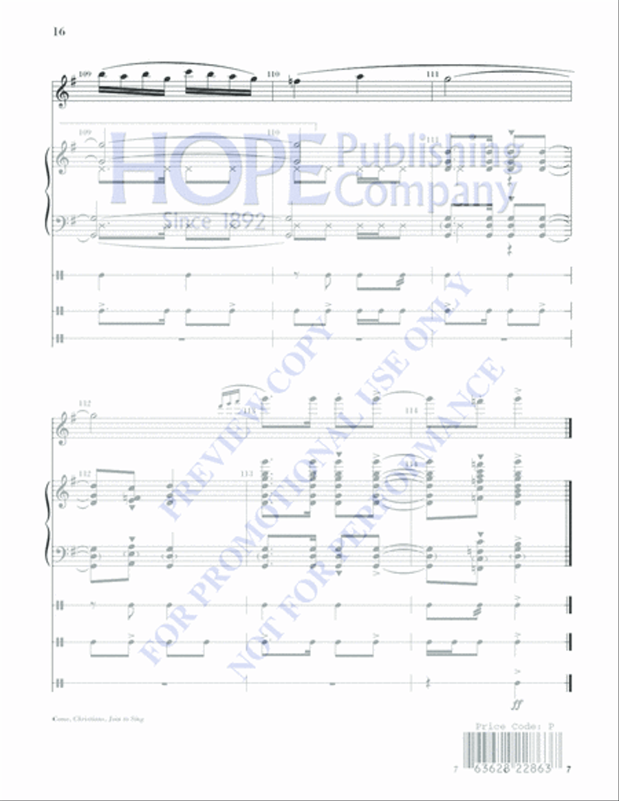 Come, Christians, Join to Sing Piano scores gallery preview page 16