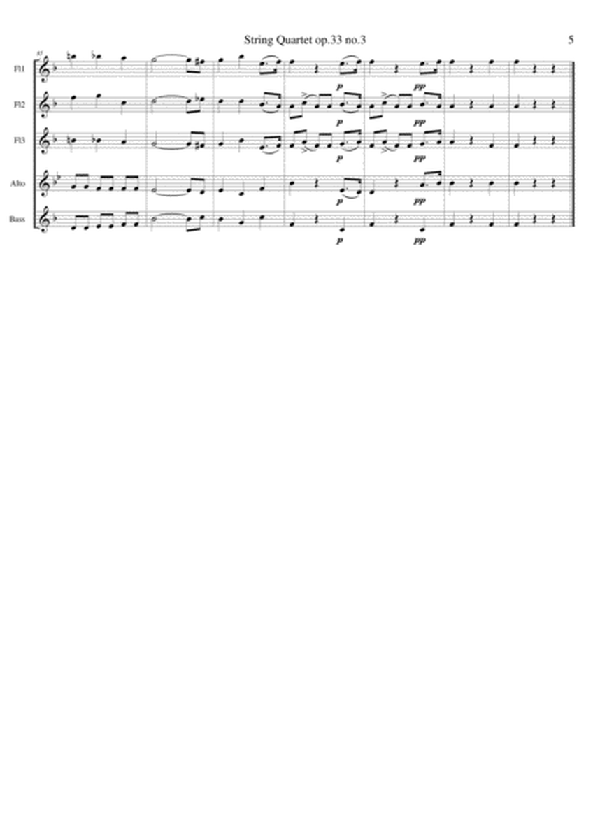 Joseph Haydn. String Quartet in C major 'The Bird', Op 33 No 3, movement 3 image number null