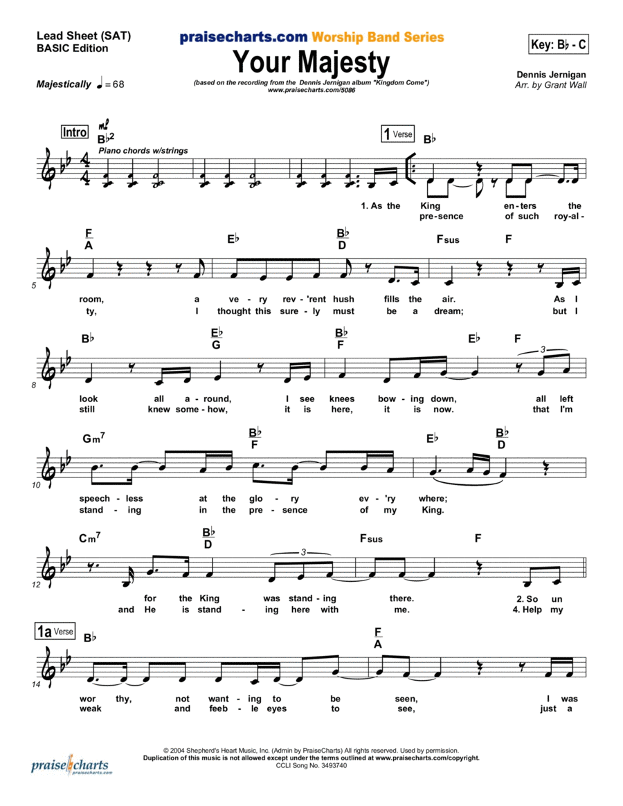 Your Majesty Your Majesty Piano scores gallery preview page 1
