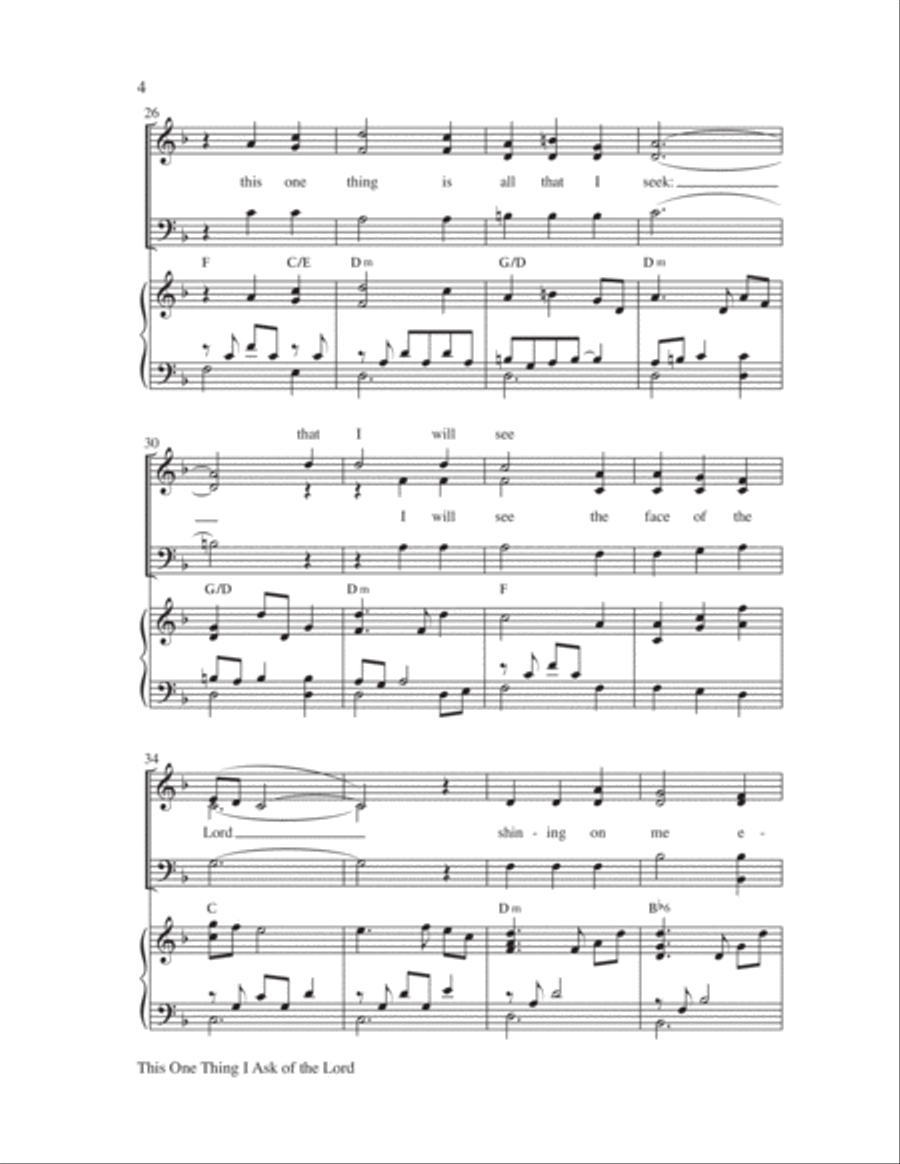 This One Thing I Ask of the Lord 4-Part scores gallery preview page 4