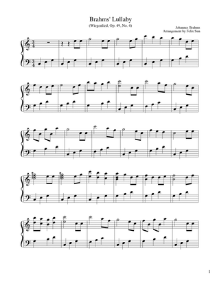 Brahms' Lullaby (Wiegenlied) - Piano Solo - Beautiful Easy Arrangement