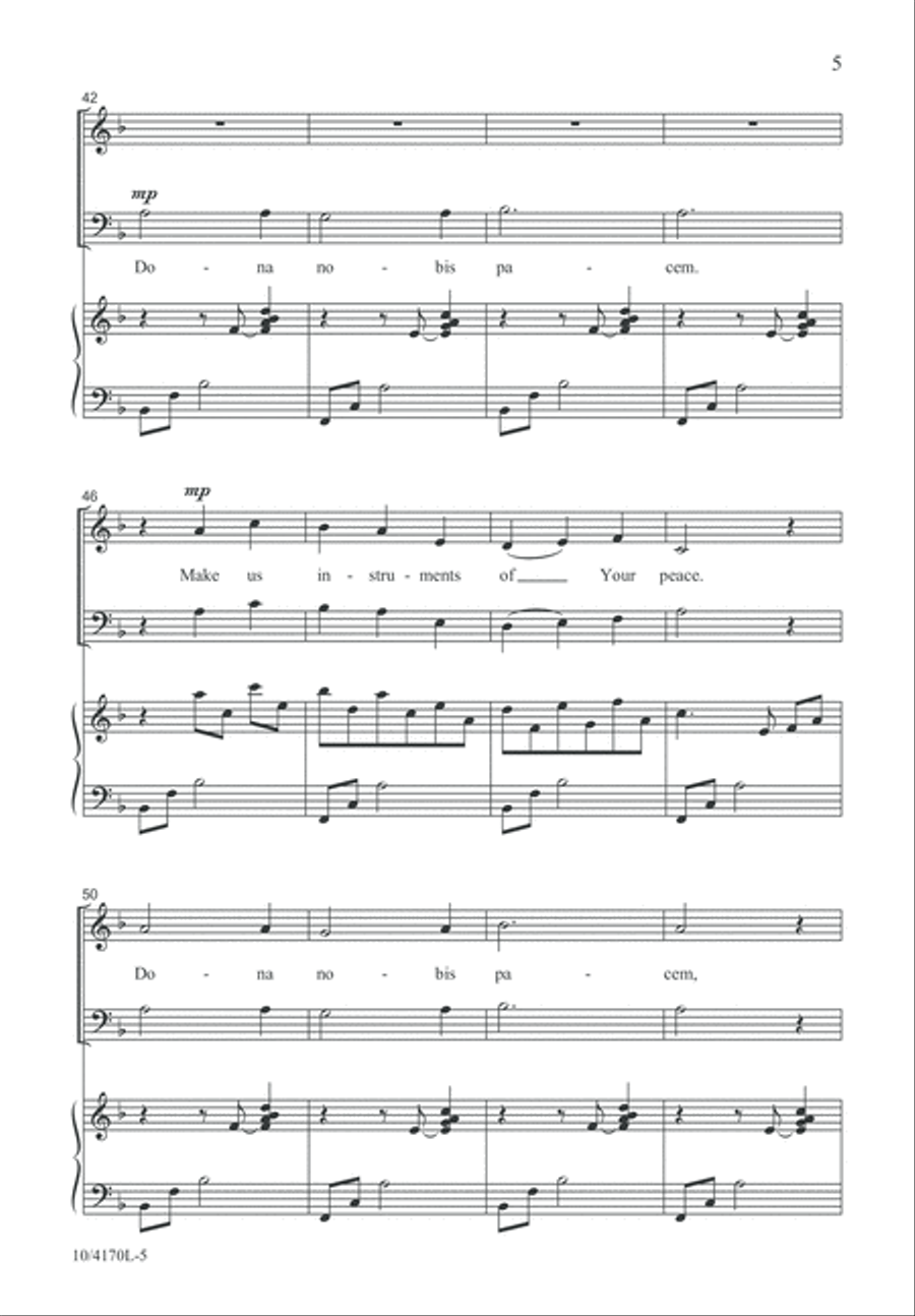 Make Us Instruments of Your Peace 4-Part scores gallery preview page 5
