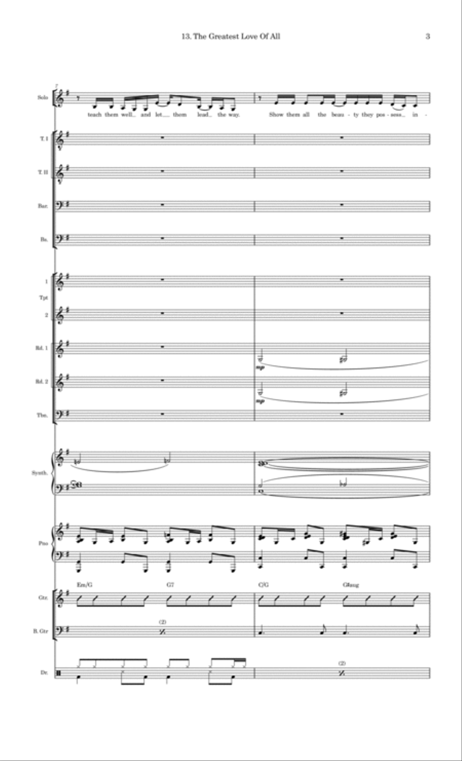 The Greatest Love Of All Large Ensemble scores gallery preview page 3