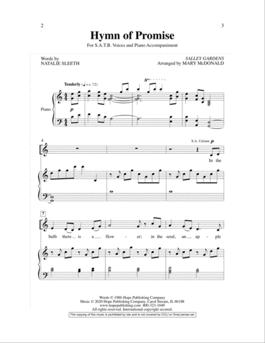Hymn of Promise 4-Part scores gallery preview page 3