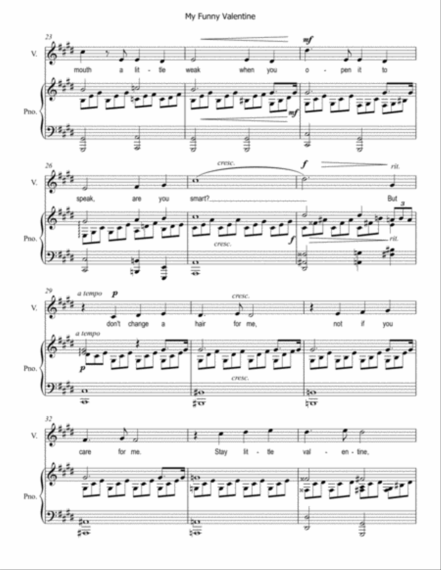 My Funny Valentine Voice scores gallery preview page 3