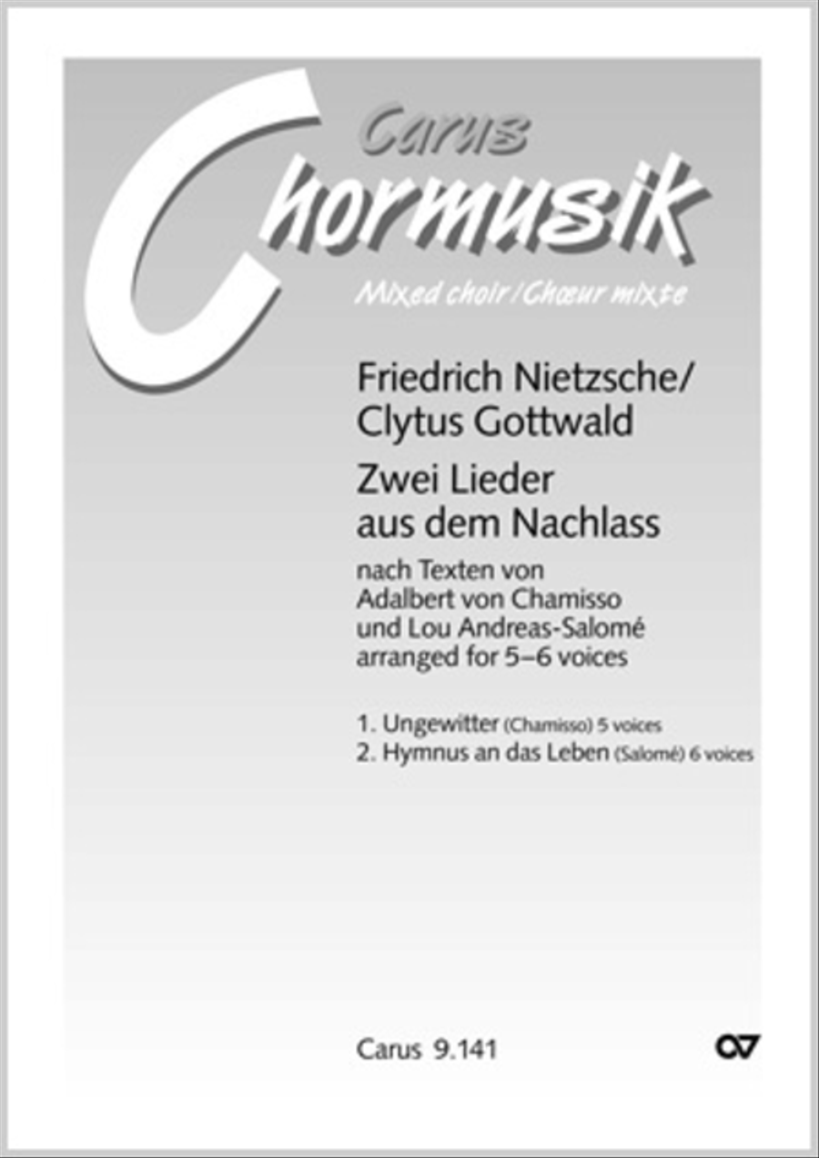 Nietzsche / Gottwald: Zwei Lieder aus dem Nachlasse Choir scores gallery preview page 1