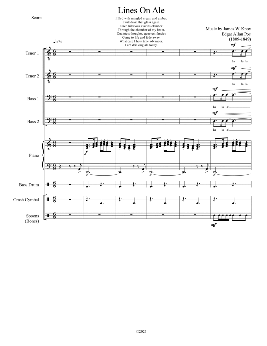 Lines on Ale TTBB scores gallery preview page 1