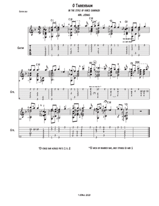 O Tannenbaum in the style of Guaraldi (solo, ensemble + jazz chart)