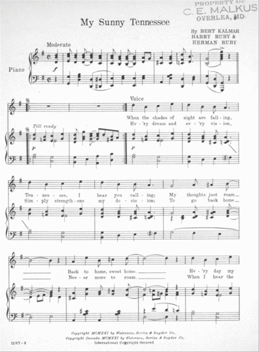 My Sunny Tennessee Voice scores gallery preview page 2