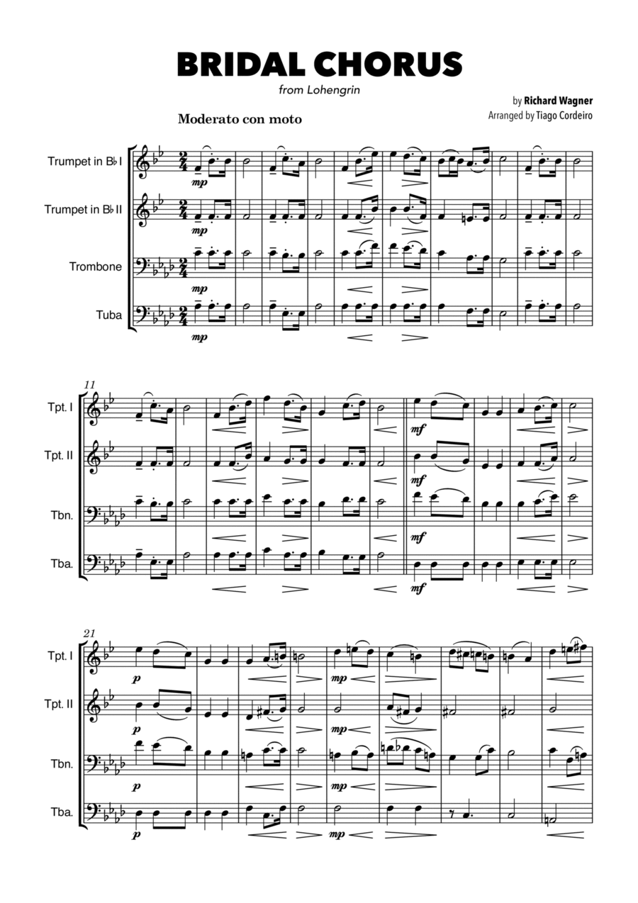 Bridal Chorus Brass Quartet scores gallery preview page 1