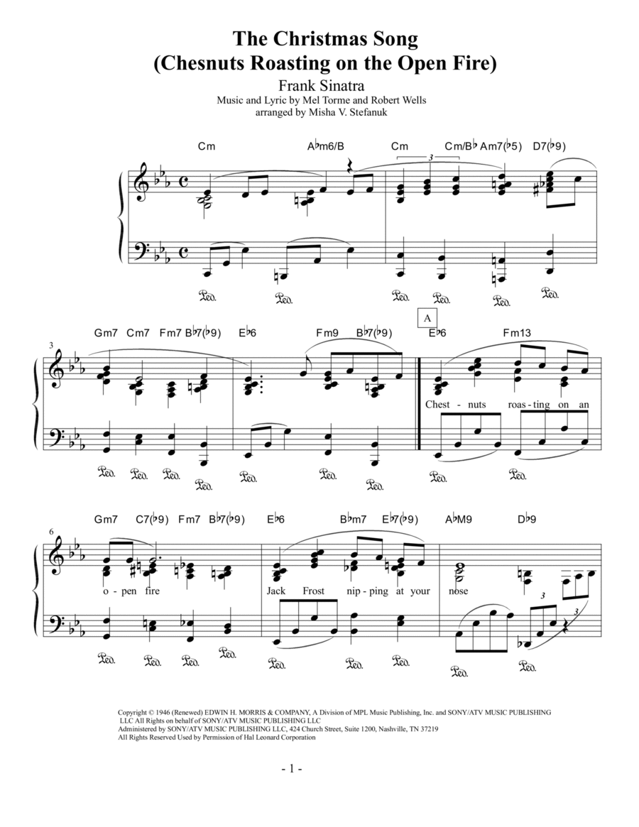 The Christmas Song (Chestnuts Roasting On An Open Fire) Voice scores gallery preview page 1