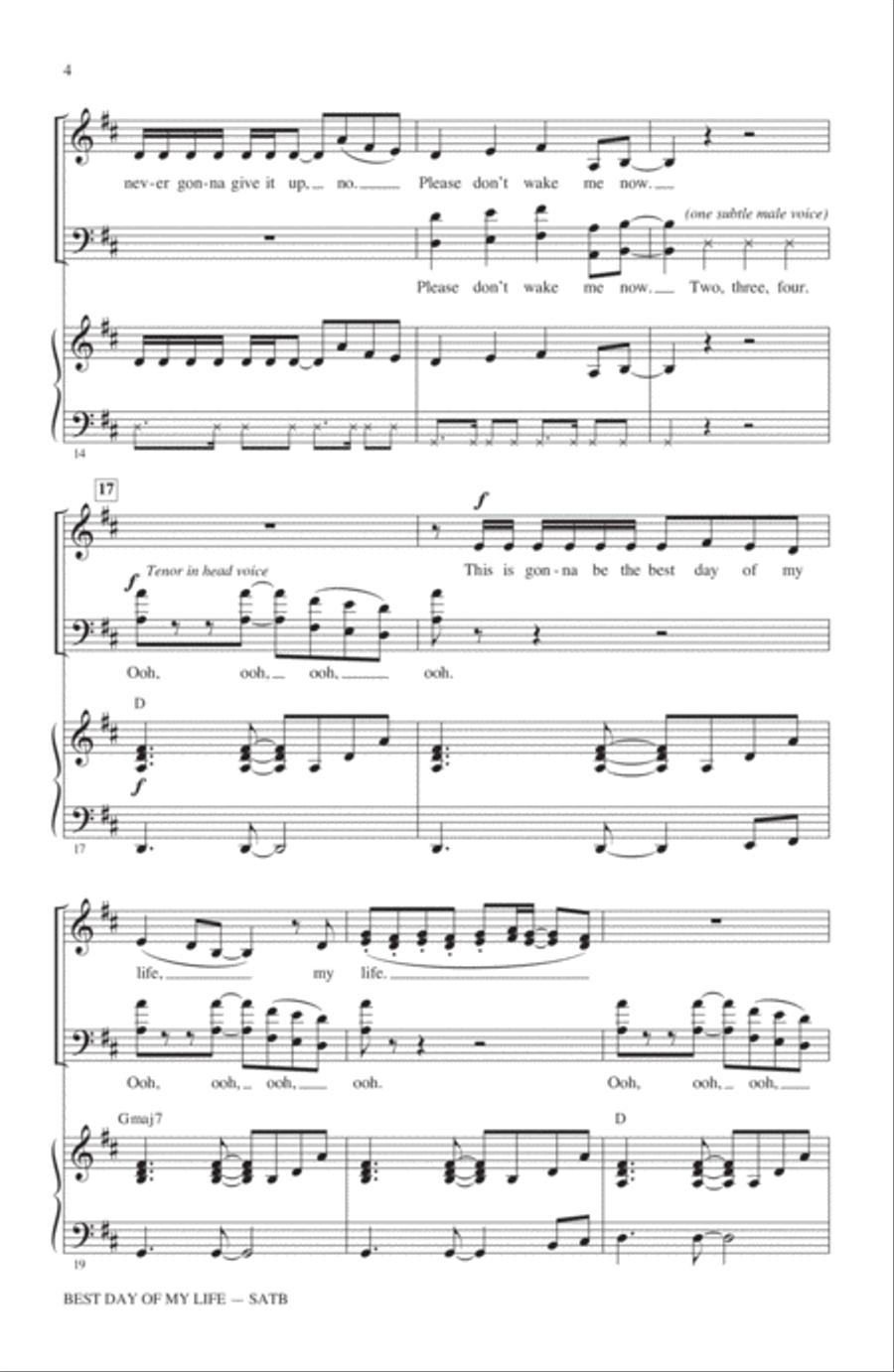 Best Day Of My Life 4-Part scores gallery preview page 3