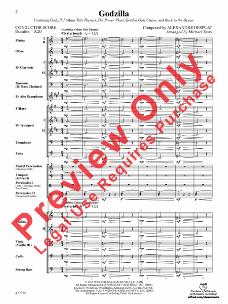 Godzilla Full Orchestra scores gallery preview page 22