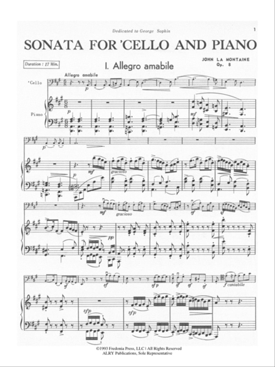 Sonata for Cello and Piano, Op. 8 Piano Accompaniment scores gallery preview page 2