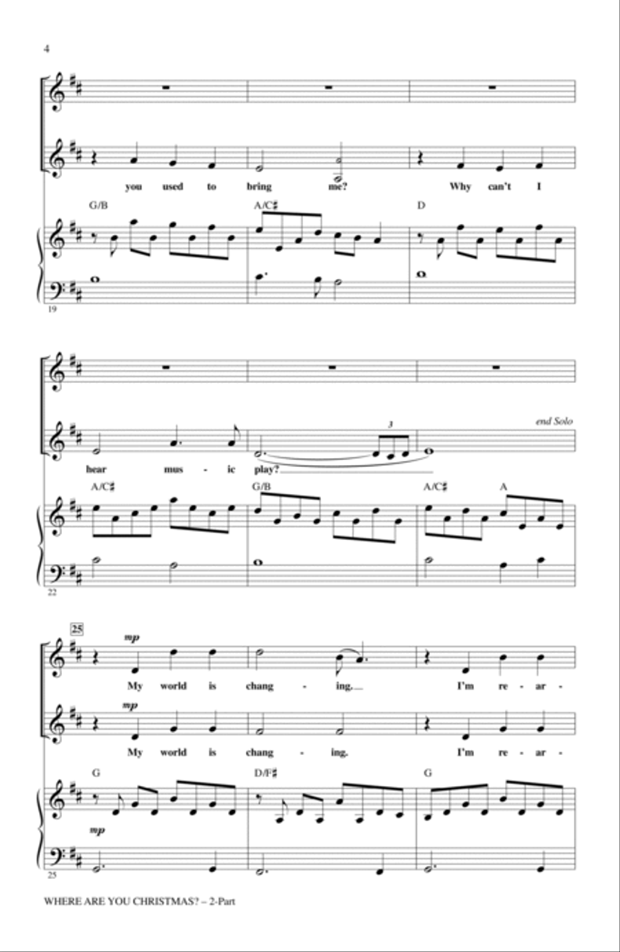Where Are You Christmas? (arr. Mac Huff) (from How The Grinch Stole Christmas) 2-Part scores gallery preview page 3