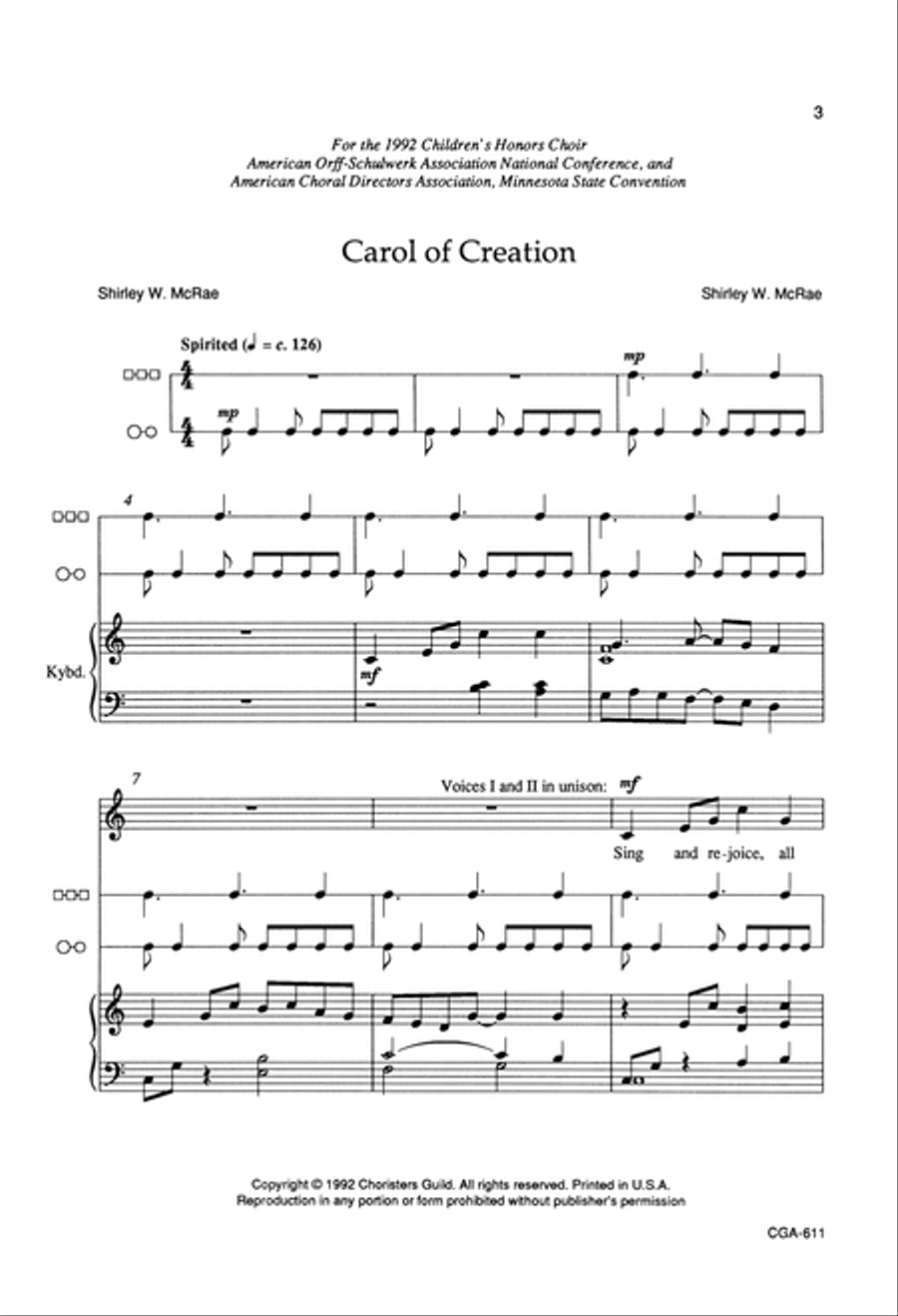Carol of Creation Carol of Creation Choir scores gallery preview page 3