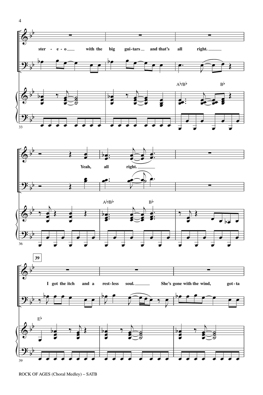 Rock Of Ages (Choral Medley) 4-Part scores gallery preview page 3