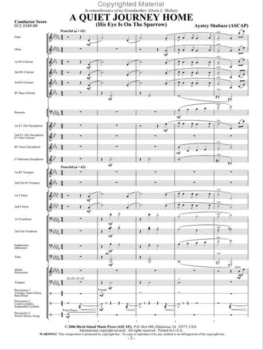 A Quiet Journey Home A Quiet Journey Home Concert Band scores gallery preview page 2