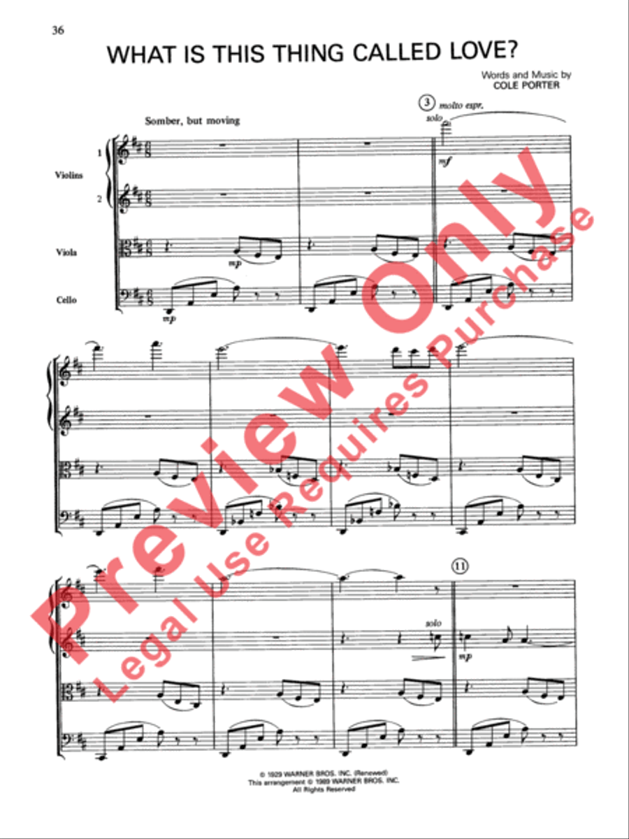 Cole Porter (Classic String Quartets) String Quartet scores gallery preview page 37