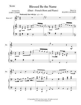 BLESSED BE THE NAME (Duet – French Horn and Piano/Score and Parts)