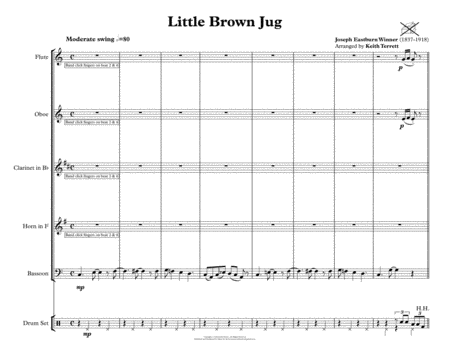 Little Brown Jug for Wind Quintet Drum Set image number null
