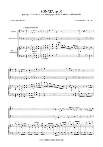 Sonata Op. 37 for Harp (Piano), Violin and Violoncello