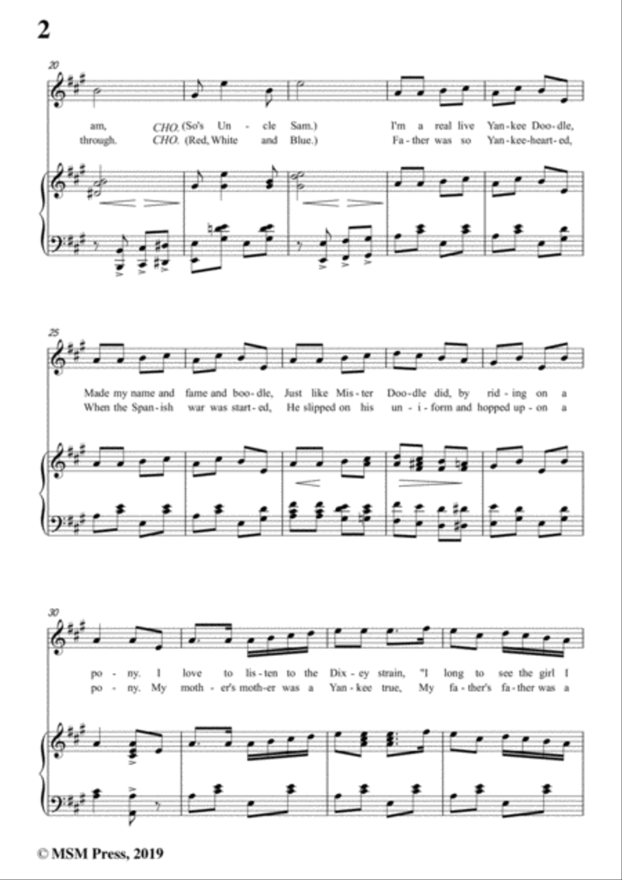 George M. Cohan-Yankee Doodle Boy,in A Major,for Voice&Piano Voice scores gallery preview page 4