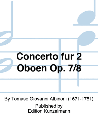 Book cover for Concerto for 2 oboes Op. 7/8