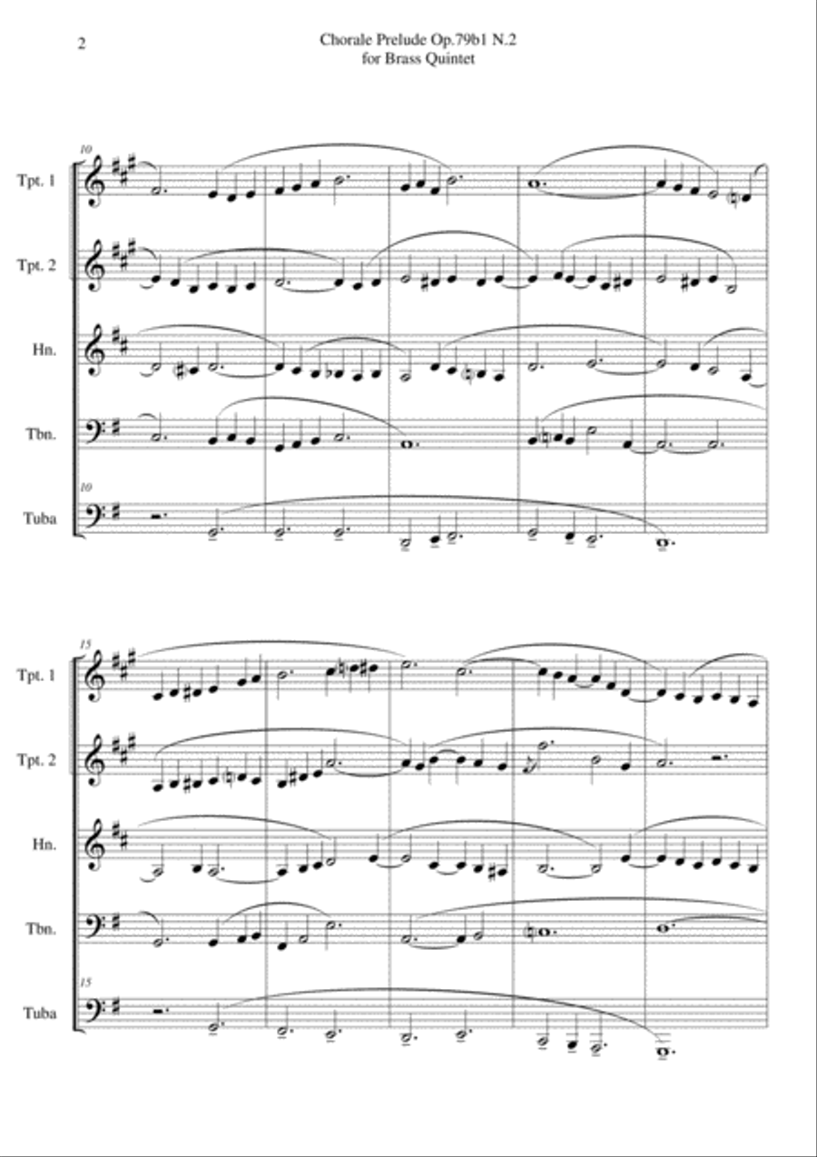 Chorale Prelude Op.79b1 N.2 for Brass Quintet Brass Quintet scores gallery preview page 2