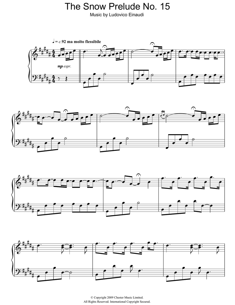 The Snow Prelude No. 15 Piano Solo scores gallery preview page 1