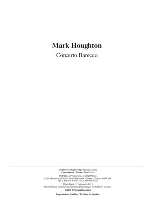Book cover for Concerto Barroco, opus 70