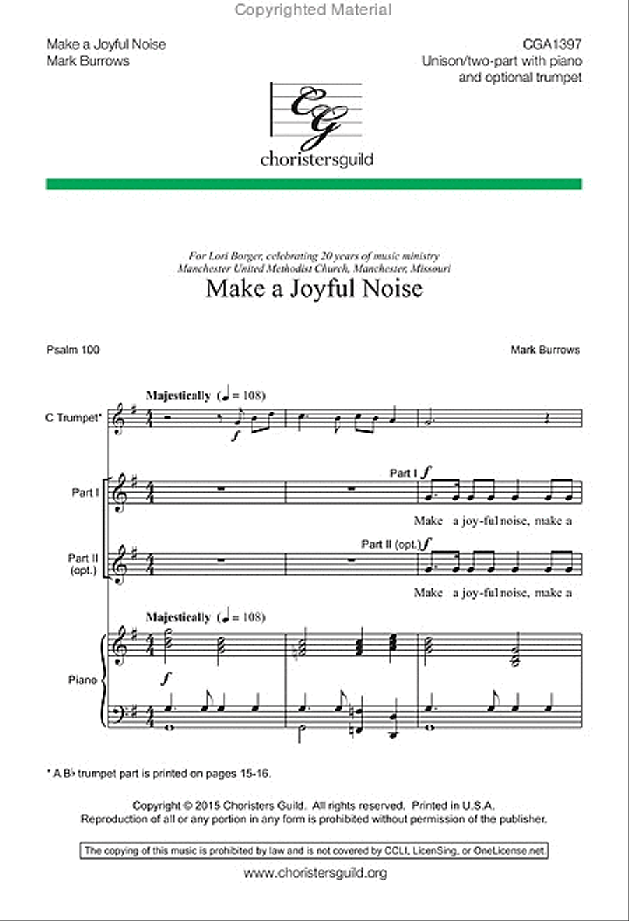 Make a Joyful Noise Make a Joyful Noise 2-Part scores gallery preview page 2